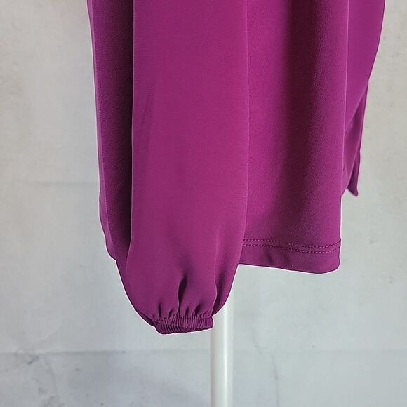 Alfani fuscia pink faux wrap blouse Women's Size S - Picture 7 of 12